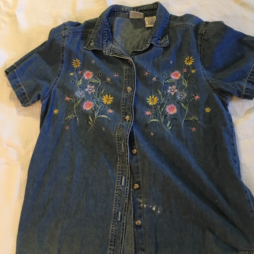Embroidered denim